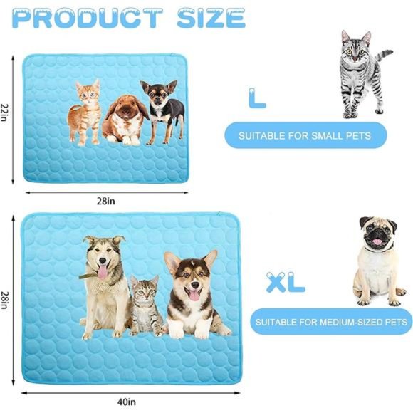Dog Cooling Mat Large Cooling Pad Summer Pet Bed for Dogs Cats Kennel Pad - Picture 2 of 6